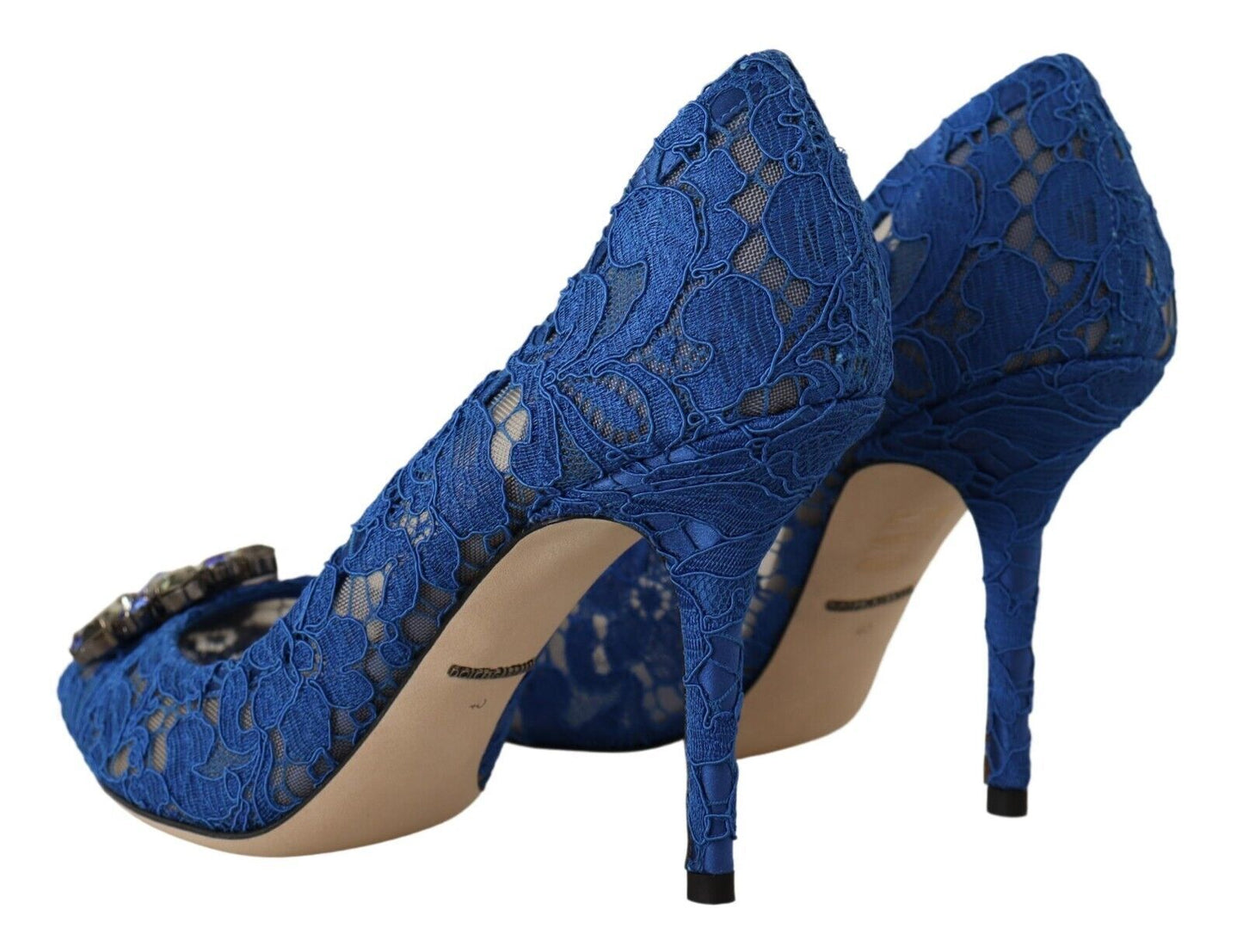 Elegant Taormina Lace Heels with Crystal Embellishment