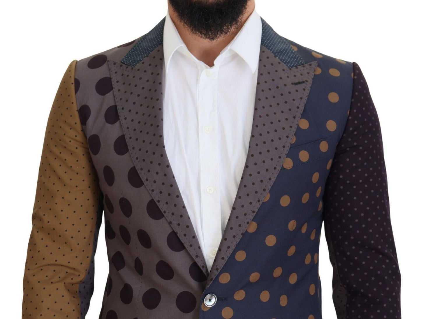 Elegant Multicolor Cotton Blazer