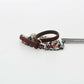Brown Leather Purple Crystal Chain Belt