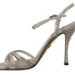 Crystal-Embellished Silk Blend Heels