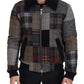 Multicolor Plaid Bomber Jacket with Luxe Blend