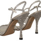 Crystal-Embellished Silk Blend Heels