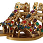 Elegant Gold Crystal-Embellished Flat Sandals