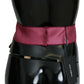 Pink 100% Silk 3 Button Closure Wide Waist Belt