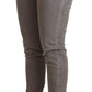 Gray Cotton Low Waist Skinny Push Up Denim Jeans