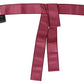 Pink 100% Silk 3 Button Closure Wide Waist Belt