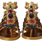 Elegant Gold Crystal-Embellished Flat Sandals