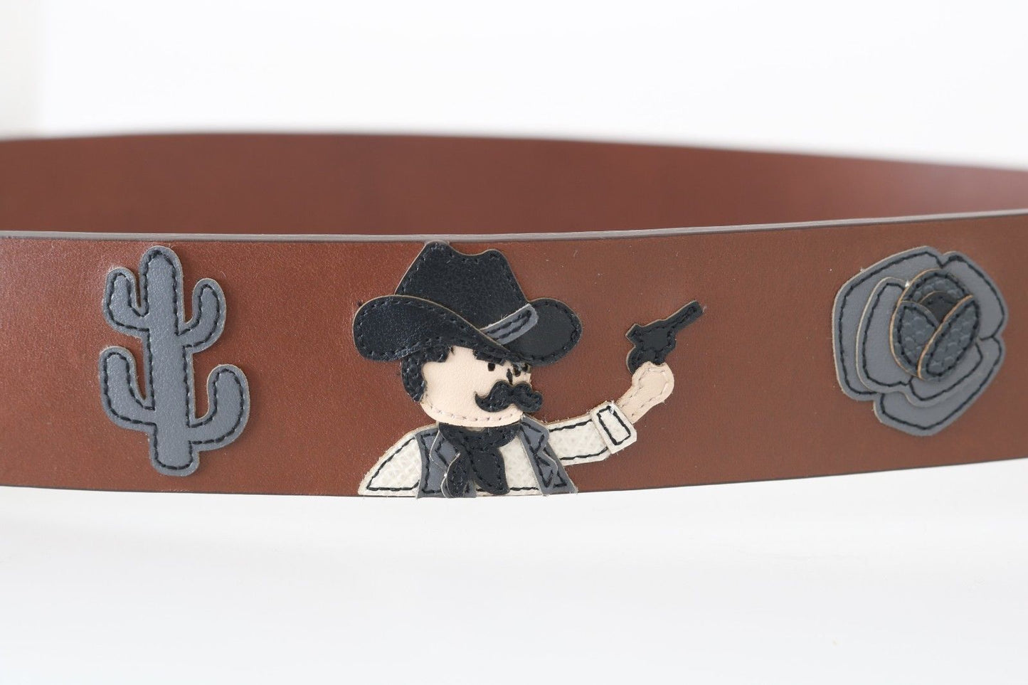 Elegant Sicilian Western Leather Belt