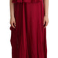 Orchid Silk Sleeveless Long Maxi Ruffle Shift Dress