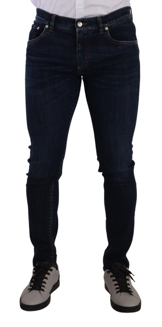 Chic Dark Blue Slim Fit Jeans