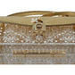 Elegant Gold Crystal Embellished Box Bag