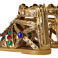 Elegant Gold Crystal-Embellished Flat Sandals