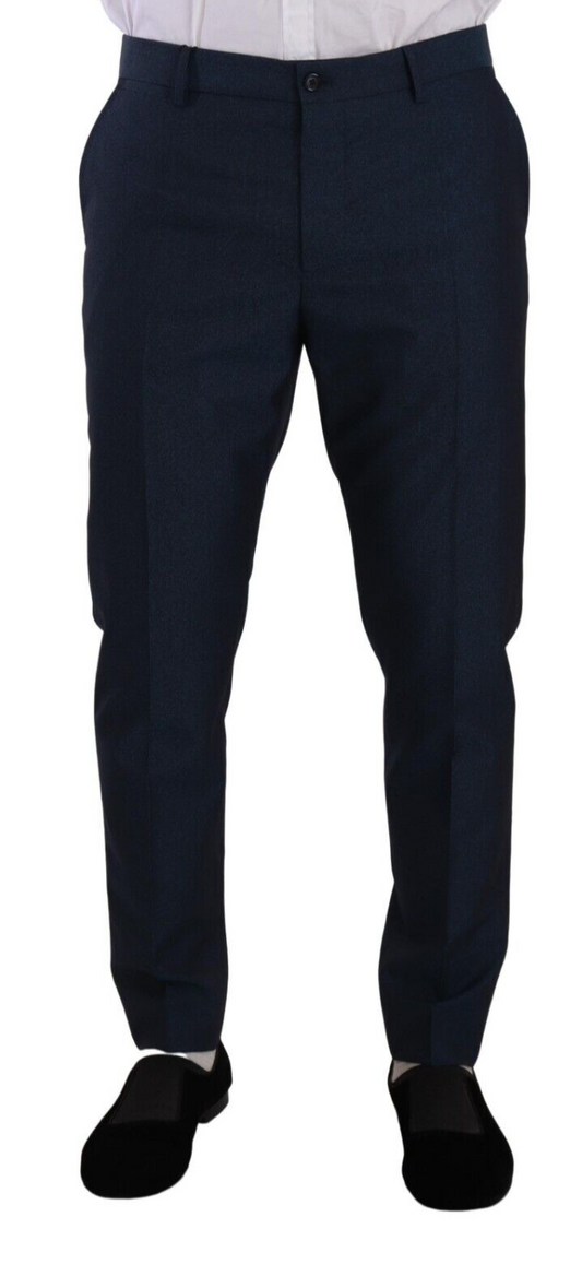 Elegant Slim Fit Dress Pants in Dark Blue