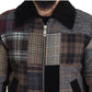 Multicolor Plaid Bomber Jacket with Luxe Blend