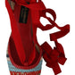 Multicolor Raffia Wedge Heels Sandals