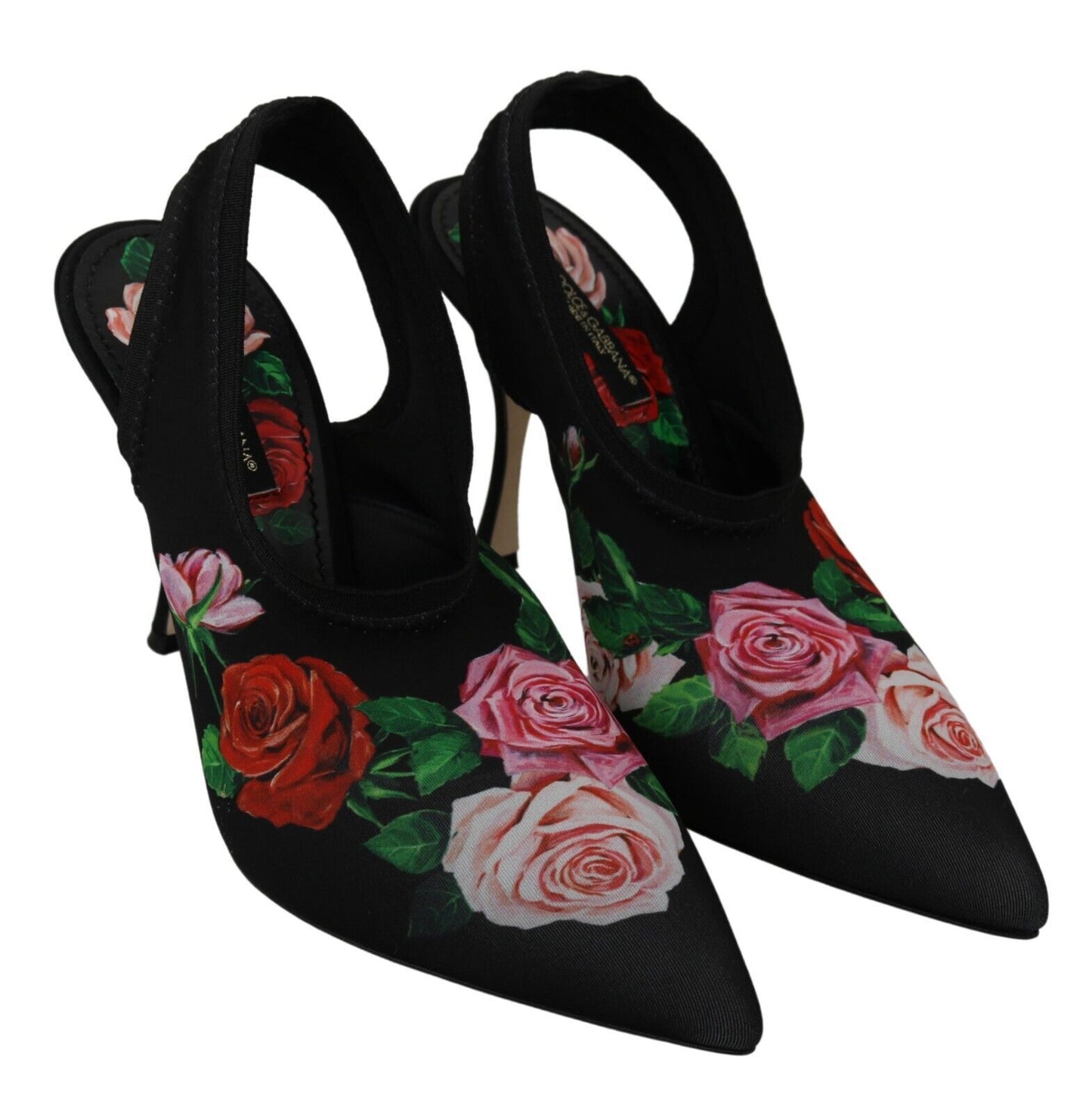 Elegant Floral Slingback Heels Sandals