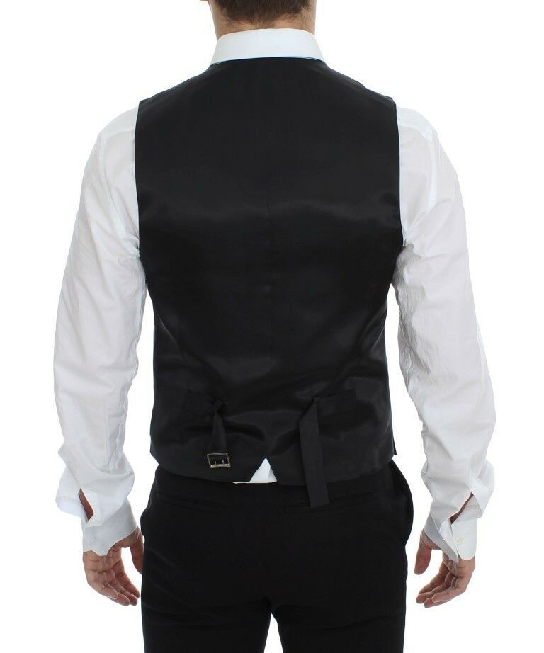 Elegant Black Wool Dress Vest