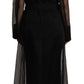 Elegant Sheer Trench Coat in Black