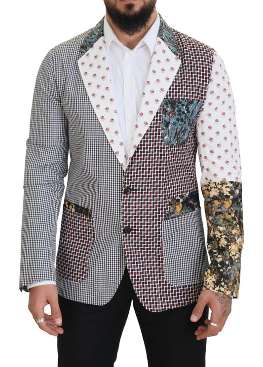 Multicolor Cotton Slim Fit Blazer