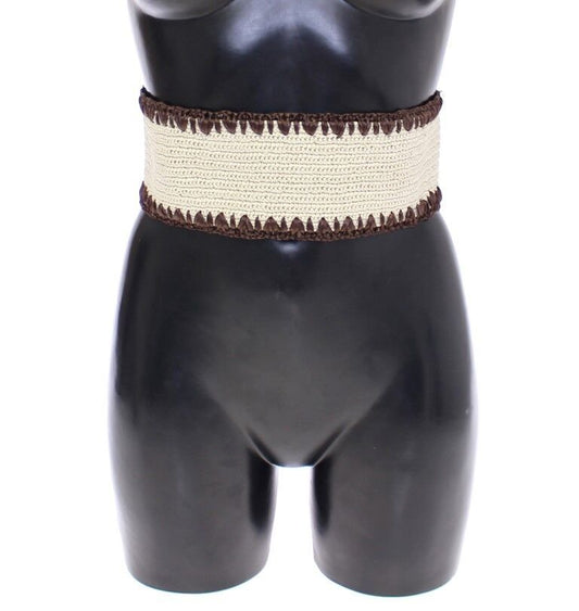 Chic Corset Waist Belt in Beige & Brown