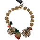 Elegant Strawberry Charm Crystal Necklace