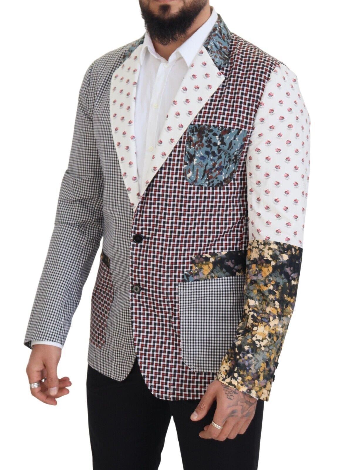 Multicolor Cotton Slim Fit Blazer