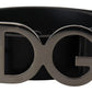 Elegant Black Leather DG Logo Belt