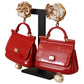 Enchanting Gold & Red Sicily Bag Earrings