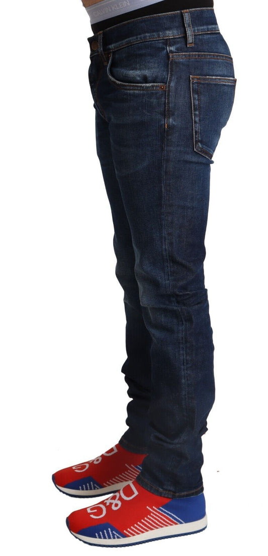 Elegant Slim Fit Italian Denim Jeans