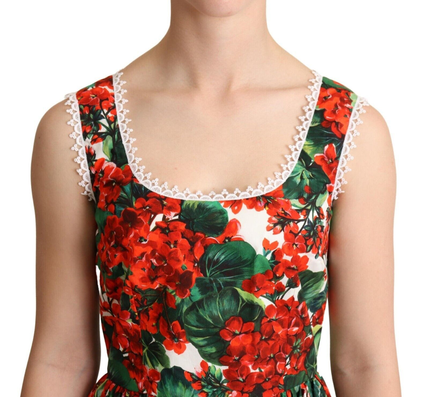 Red Floral Mini Dress with Zipper Closure