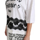 White Fashion Sinner Cotton Lace T-shirt Top