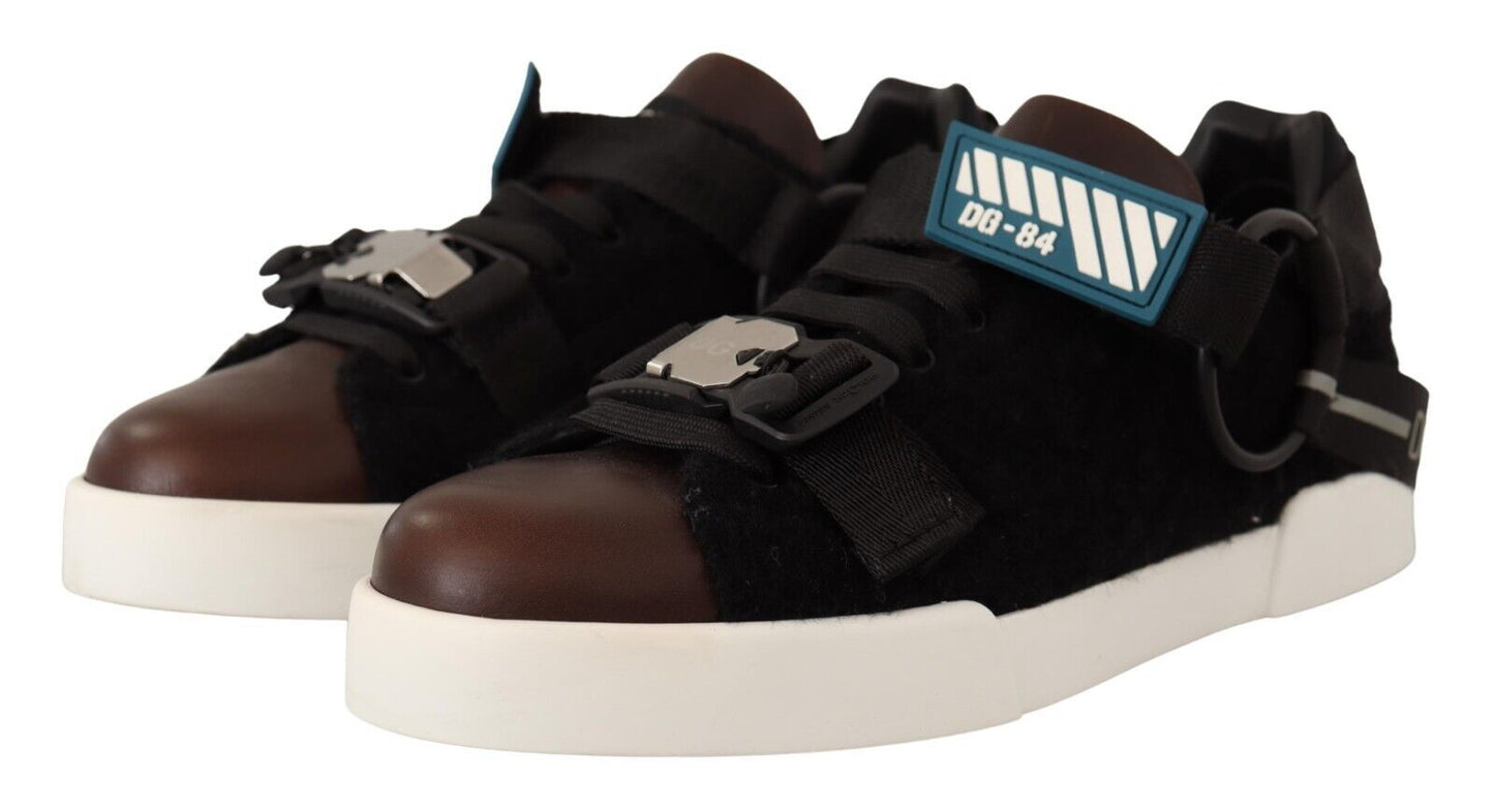 Elegant Shearling-Lined Leather Sneakers