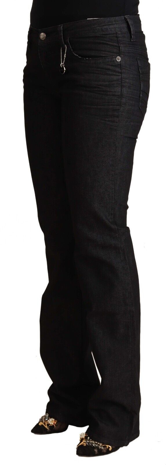 Black Cotton Low Waist Skinny Jeans