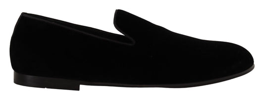 Elegant Black Velvet Loafers