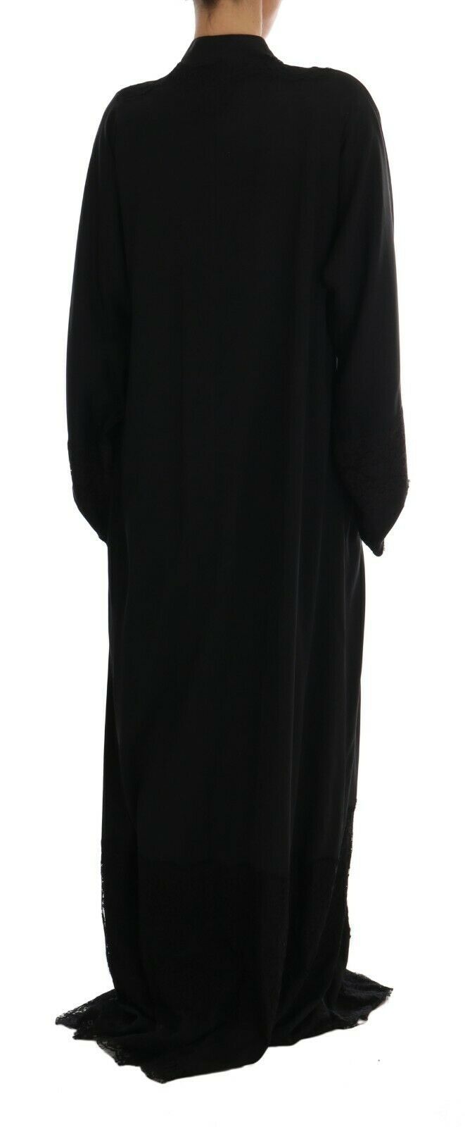 Elegant Black Lace Cape Kaftan Dress