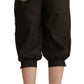Brown Viscose Cropped Harem Pants