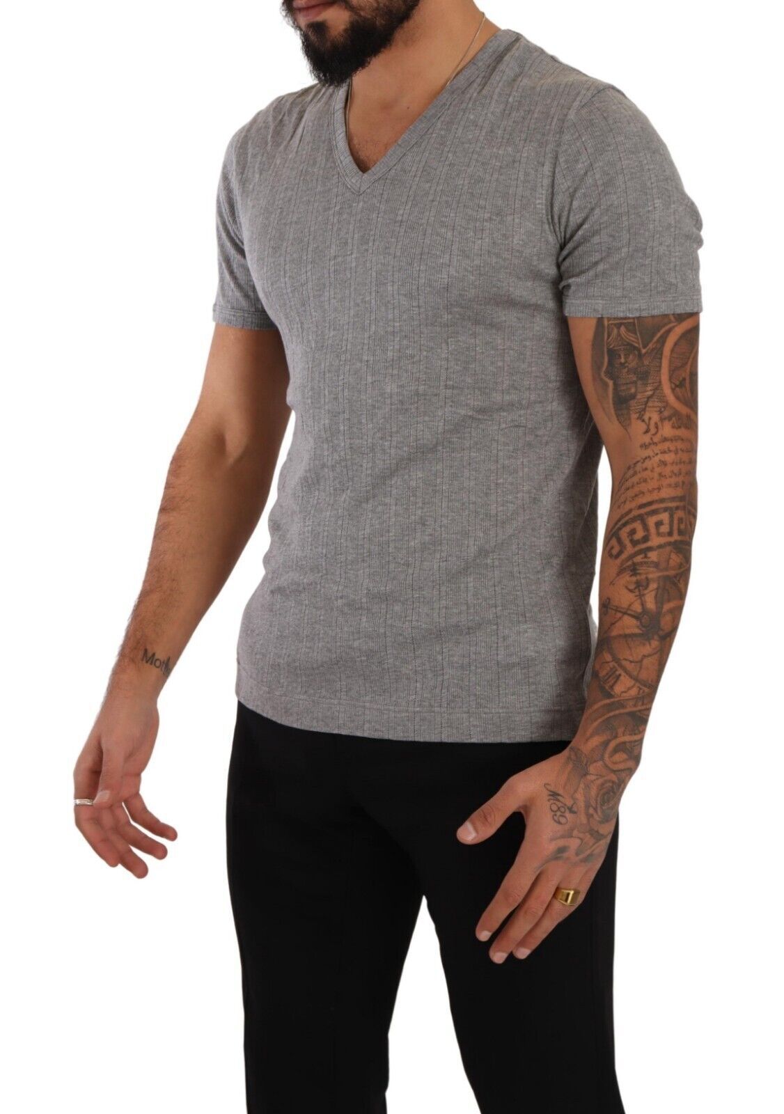 Light Gray Modal Deep V-neck T-shirt Underwear