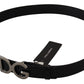 Elegant Black Leather DG Logo Belt