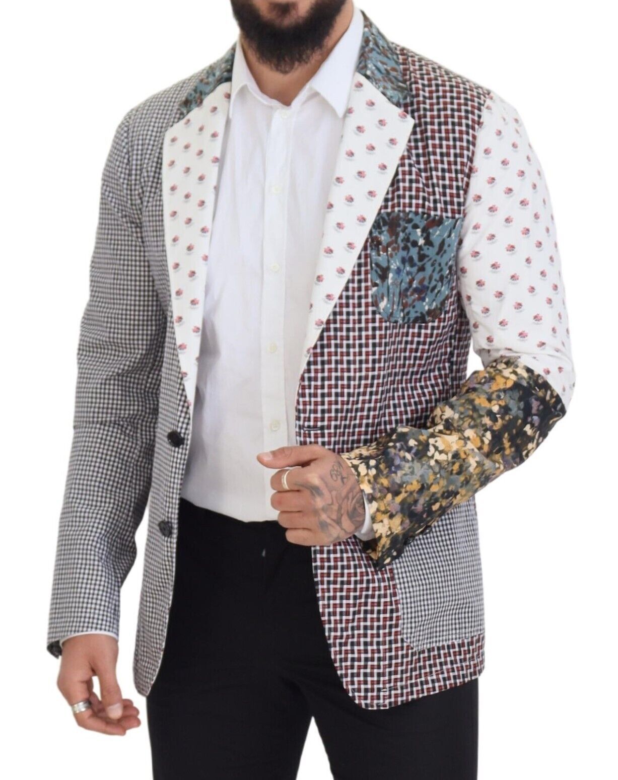 Multicolor Cotton Slim Fit Blazer