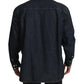 Blue Cotton Stretch Button Down Denim Shirt