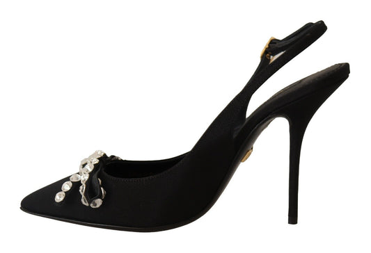 Glamorous Crystal-Embellished Slingback Heels