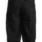 Black Viscose Cropped Harem Pants