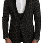 Suit Black Floral 3 Piece Slim Tuxedo
