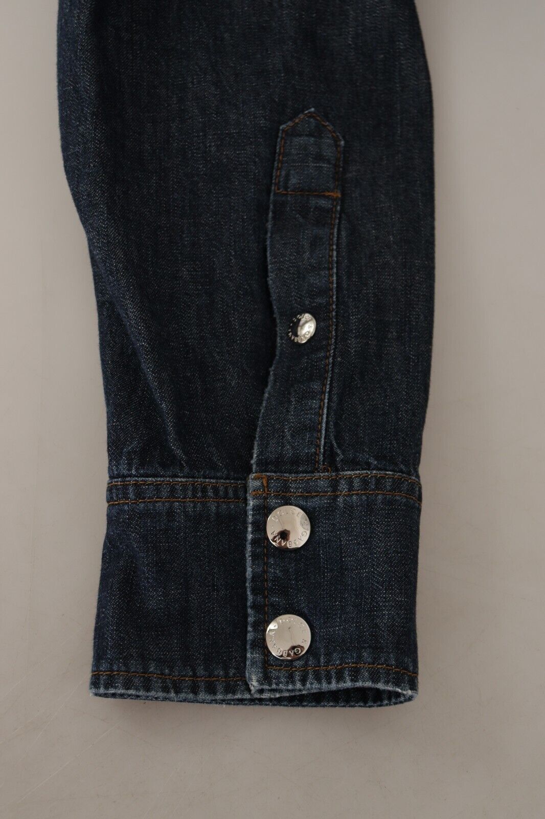 Blue Cotton Stretch Button Down Denim Shirt