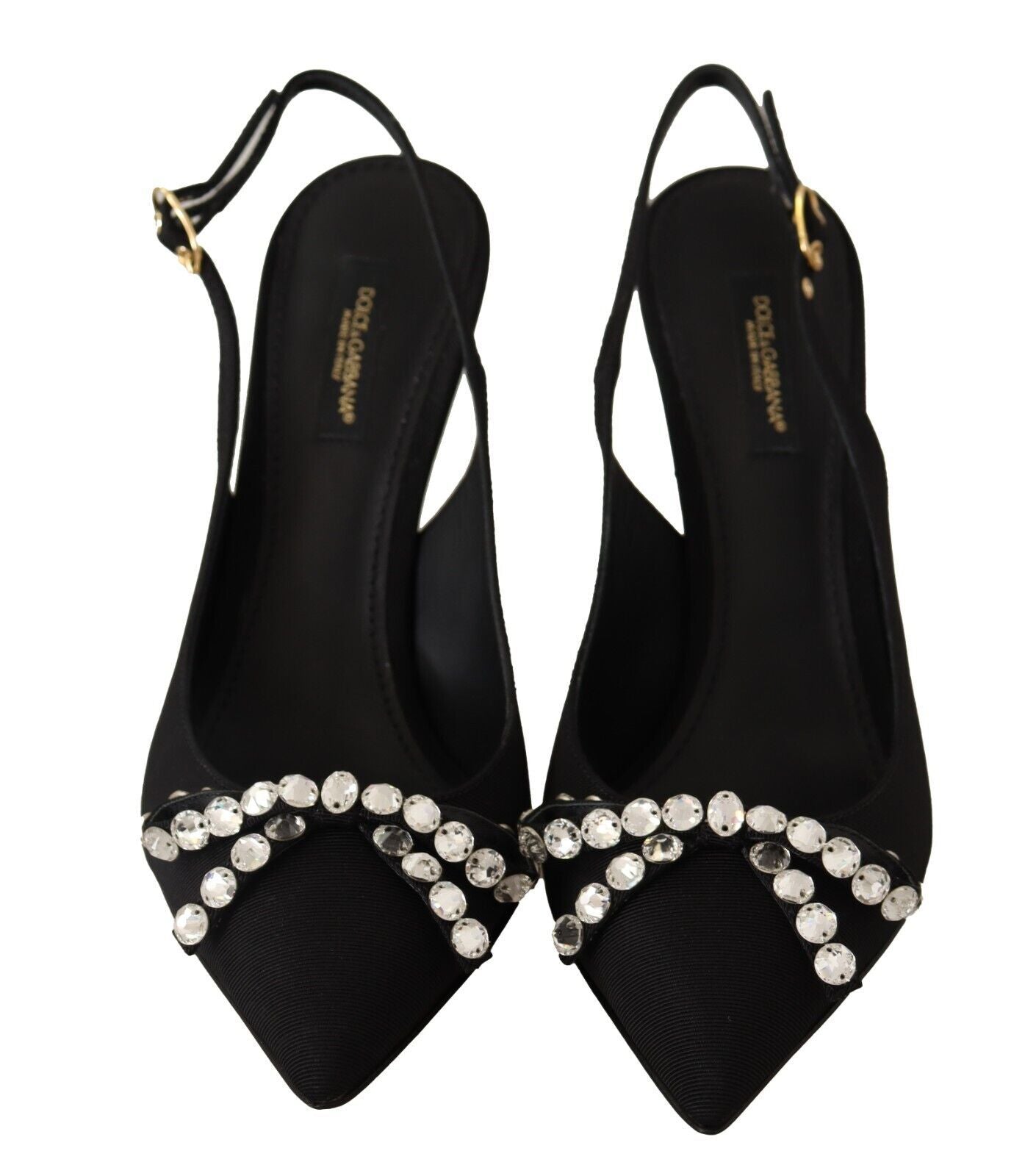 Glamorous Crystal-Embellished Slingback Heels