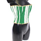 Green Striped Corset  Woven Raffia Waist Belt