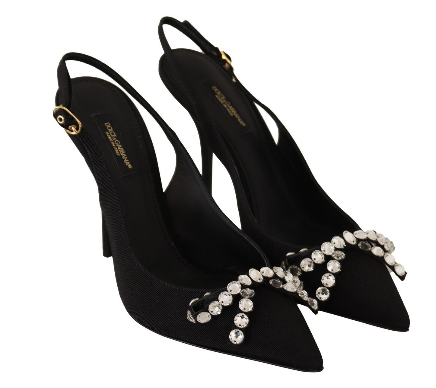 Glamorous Crystal-Embellished Slingback Heels