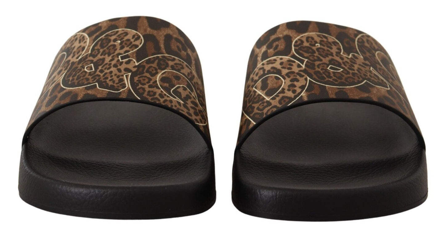 Elegant Leopard Print Flat Sandals