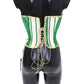 Green Striped Corset  Woven Raffia Waist Belt