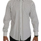 Elegant White Dotted Martini Dress Shirt
